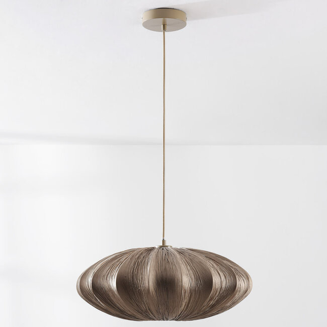 Suspension Creora - abat-jour en tissu - brun chaud