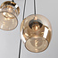 Lampe suspendue design Zian - 3-lumière noire avec verre ambré de différentes formes