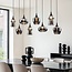 Lampe suspendue Cael noir avec verre fumé à effet miroir de différentes formes - 8-light