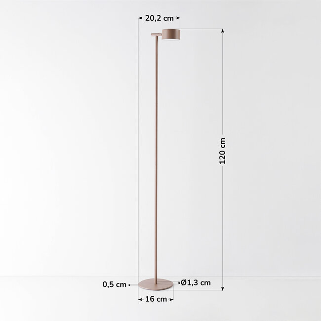 Lampadaire Taupe avec liseuse amovible - Zinc