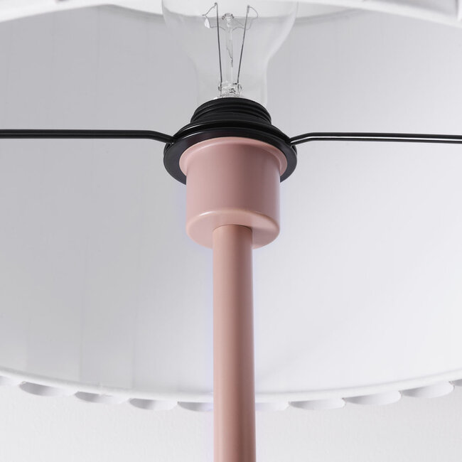 Lampadaire Ribella avec abat-jour strié - brun moka