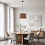 Lampe suspendue moderne Ripla avec abat-jour rond en lin - brun moka