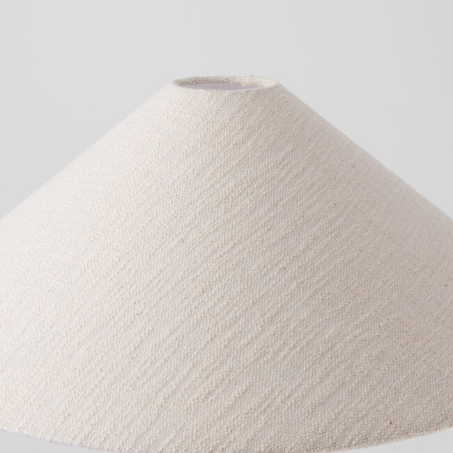 Lampadaire Nura avec abat-jour en lin blanc cassé