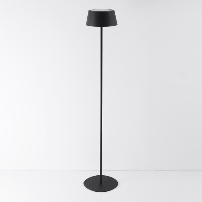 Lampadaire Rivet avec liseuse solaire rechargeable - noir