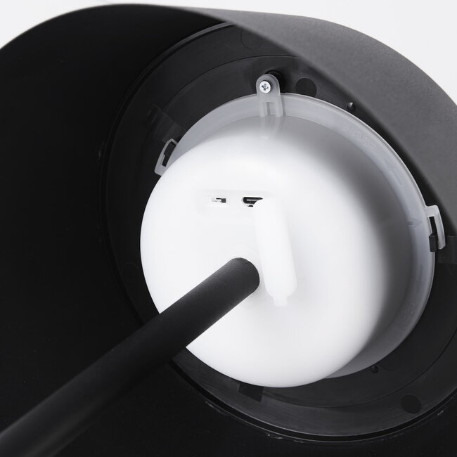 Lampadaire Rivet avec liseuse solaire rechargeable - noir