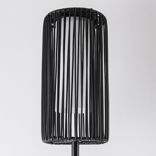 Lampadaire solaire Chara avec design tressé - noir