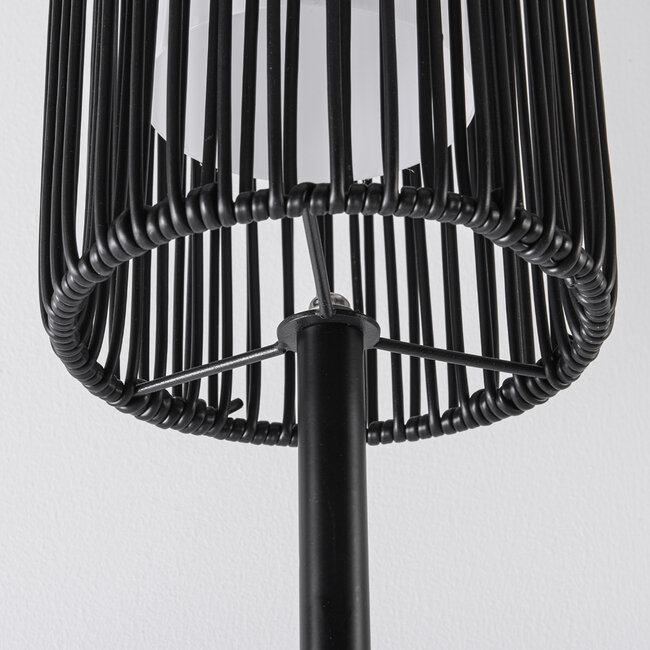 Lampadaire solaire Chara avec design tressé - noir