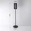 Lampe solaire sur pied Chara au design tressé noire, LED intégrée