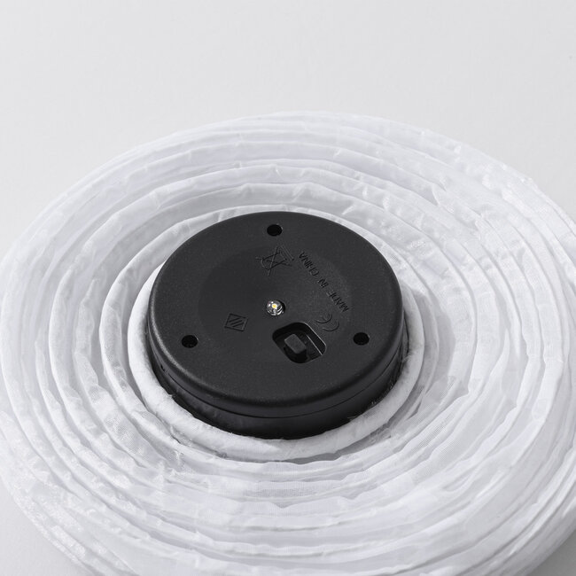 Lanterne solaire Pyra – suspension solaire en nylon blanc