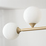 Suspension design Aster - beige avec verre blanc laiteux, 6 lumières