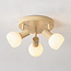 Plafonnier 3 lumières Orlando - beige avec verre blanc laiteux
