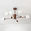 Suspension design Idaho - brun avec verre blanc laiteux, 8 lumières