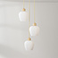 Suspension moderne Stockton - beige avec verre blanc laiteux, 3 lumières