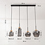 Suspension Astra à 4 lumières - verre fumé et accents en corde