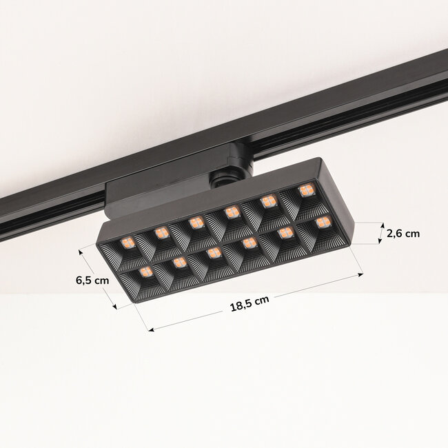 Spot sur rail monophasé Varo 20 W, LED intégrée 3000K ou 4000K