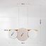 Suspension Zenna à 3 lumières - lin naturel, bois et accents blancs