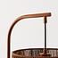 Lampadaire arc Reed avec abat-jour tressé - brun chaud