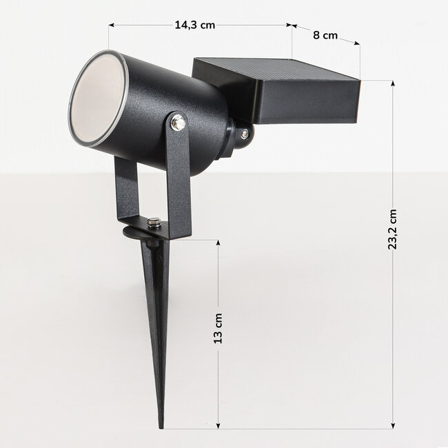 Spot solaire de jardin Rivo avec piquet - noir