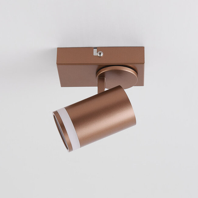 Spot de plafond moderne Dotto dans une teinte terre chaude, 1 lumière - orientable