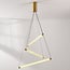 Suspension design Noqta - 3 barres lumineuses laiton doré, dimmable triac