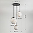 Suspension design Marbelle noire avec verre aspect marbre – 3 lumières