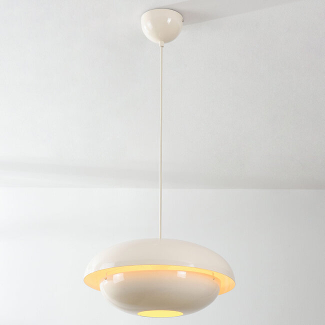 Suspension rétro moderne Orbia en beige clair brillant