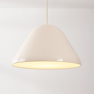 Suspension Calyx en beige clair brillant avec intérieur blanc