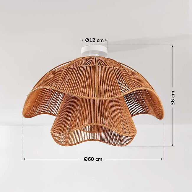 Suspension naturelle Eira en corde de papier de forme organique