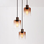 Suspension design Pella avec trois abat-jours en verre effet ombré brun