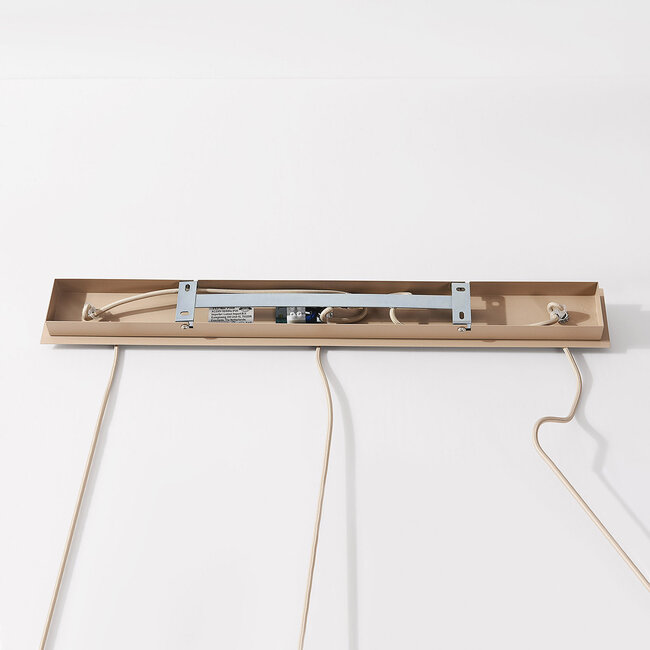 Suspension à 3 lumières Carrizo en beige avec corde en papier tissé