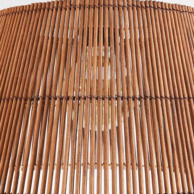 Plafonnier Tami en bronze chaud avec abat-jour en bambou