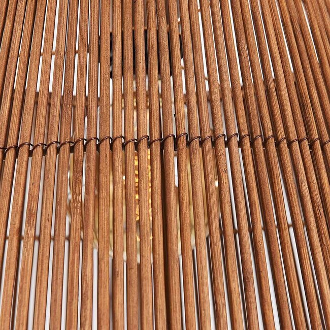 Suspension Tami en bronze chaud avec abat-jour en bambou