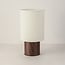 Lampe à poser Koja aspect noyer avec abat-jour en tissu