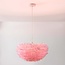 Suspension design Pluma en rose pâle avec plumes