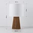 Lampe de table Ranpu Boho-chic brun avec abat-jour blanc