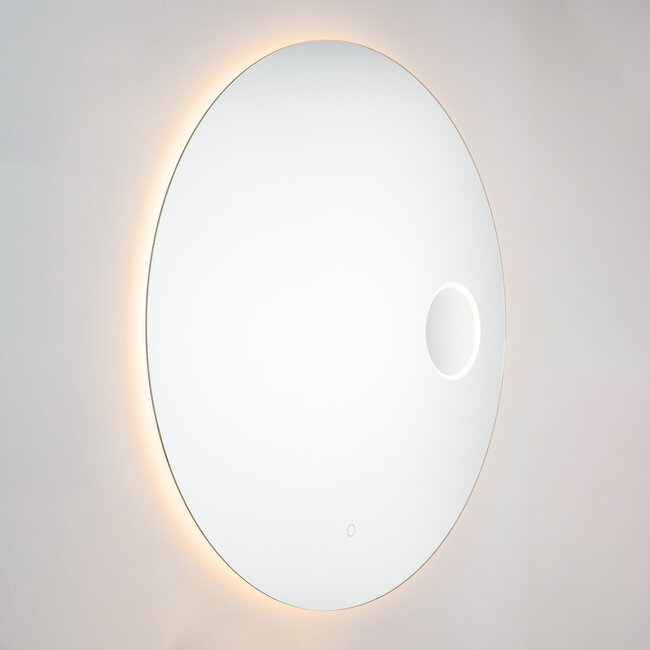 Miroir de salle de bain Lustra Ø80 cm – dimmable par effleurement, réglable en couleur avec chauffage