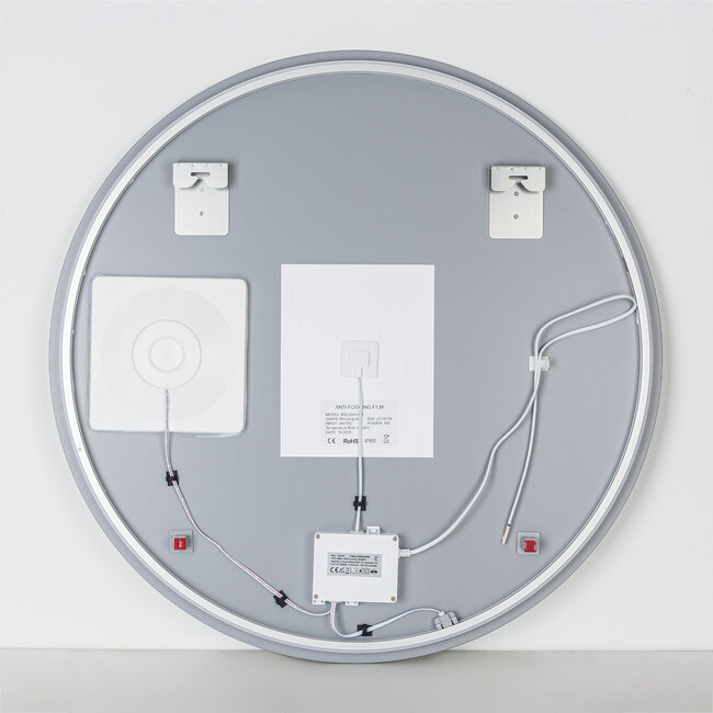 Miroir de salle de bain Lustra Ø80 cm – dimmable par effleurement, réglable en couleur avec chauffage