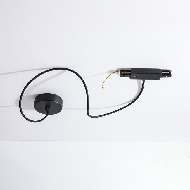 Alimentation centrale double face pour système de rails monophasé – noir ou blanc