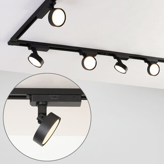 Kit rail monophasé de 3 mètres, spots Colle noirs 3000K