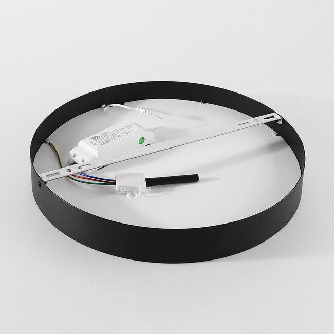 Plafonnier Cercul Ø40 cm avec effet pierre noir, gris et blanc – dimmable à 3 étapes