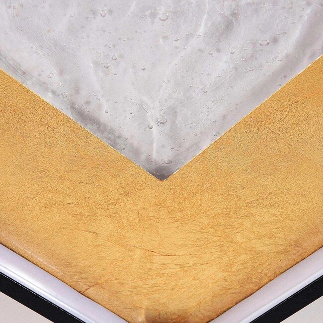 Plafonnier Cercal 30 × 30 cm noir avec effet feuille d'or – dimmable à 3 étapes