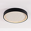 Plafonnier Cercul Ø40 cm noir avec effet pierre blanc cassé – dimmable à 3 étapes