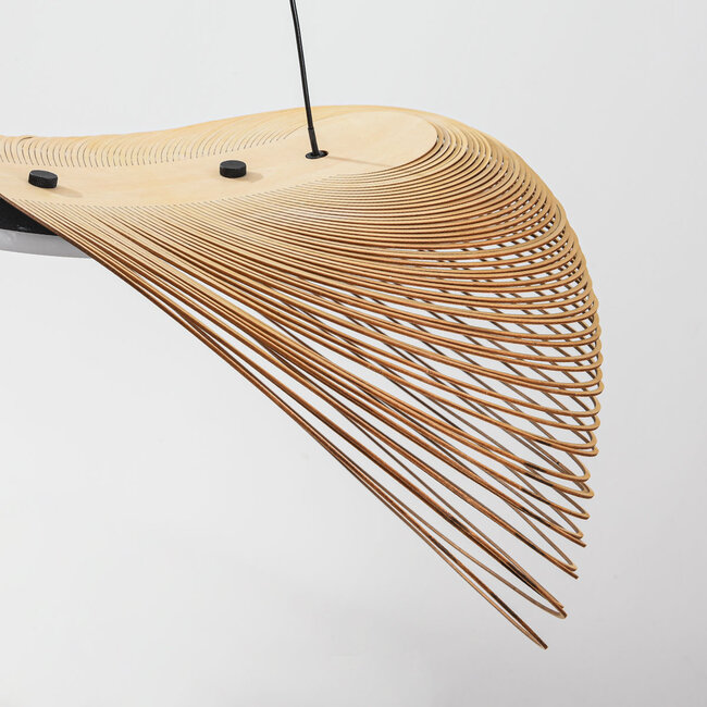 Suspension Shella dimmable à 3 étapes, en bois et noir