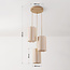 Suspension Orva à 3 points lumineux en lin beige
