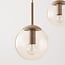 Suspension Alea à 5 lumières - beige et globes en verre transparent