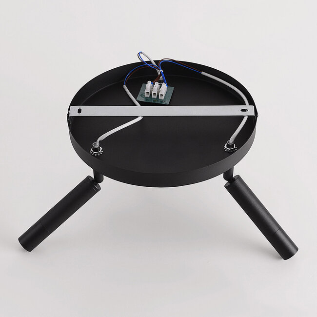 Plafonnier noir Dora avec trois spots orientables