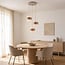 Suspension Kodi à 3 lumières - beige et abat-jour en verre laiteux