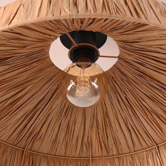 Plafonnier bohème Baro Ø58 cm - raffia naturel