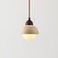 Suspension Vado - travertin (pierre naturelle), bois et verre laiteux
