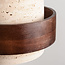 Suspension à 2 lumières Travé en travertin (pierre naturelle) et bois